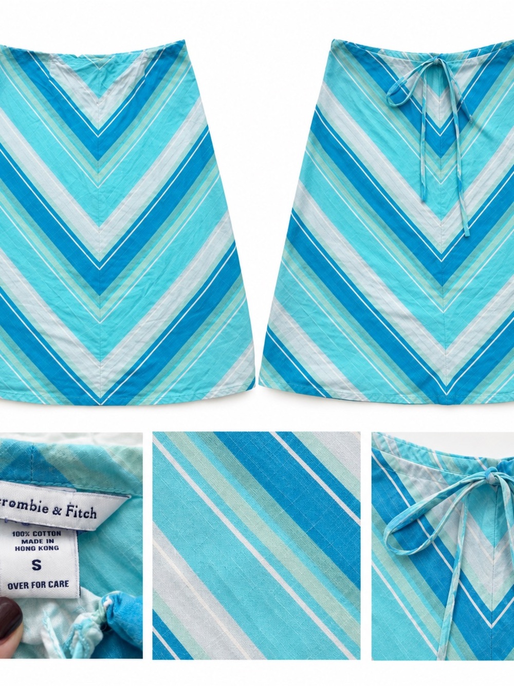 Vintage Abercrombie & Fitch Chevron Skirt Size S Y2K